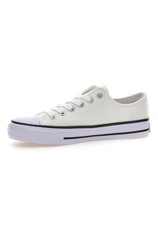 Original Marines 4814 weiße Low-Top-Canvas-Sneaker mit Plateausohle