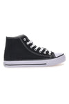 Schwarze High-Top-Sneaker aus Canvas mit Original Marines 5014 Plateausohle