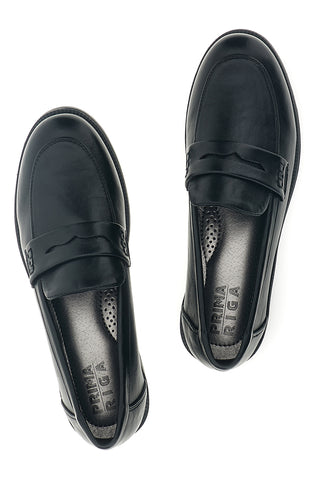Mocassino Nero con Traversina Prima riga MINA1930