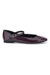 Ballerine bordeaux in effetto vernice con cinturino The first IDEA01