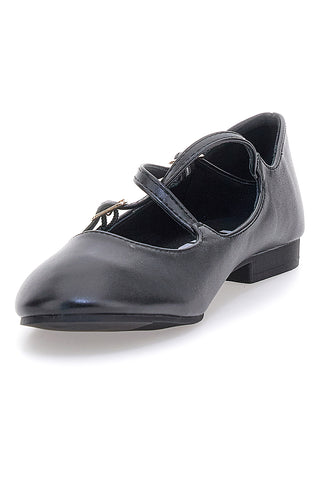 Ballerine nere con doppio cinturino incrociato The first IDE1070