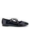 Ballerine nere in effetto vernice con doppio cinturino incrociato The first IDE1070