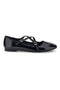 Ballerine nere in effetto vernice con doppio cinturino incrociato The first IDE1070