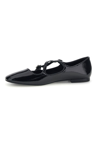Ballerine nere in effetto vernice con doppio cinturino incrociato The first IDE1070