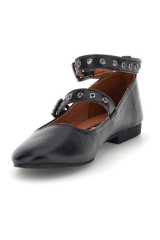 Ballerina Nera con Cinturini Borchiati The first IDEA2286