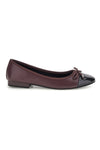Ballerina Bordeaux con Fiocco e Punta Effetto Vernice The first IDE1070