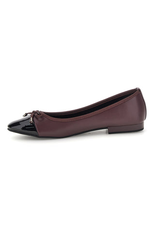 Ballerina Bordeaux con Fiocco e Punta Effetto Vernice The first IDE1070