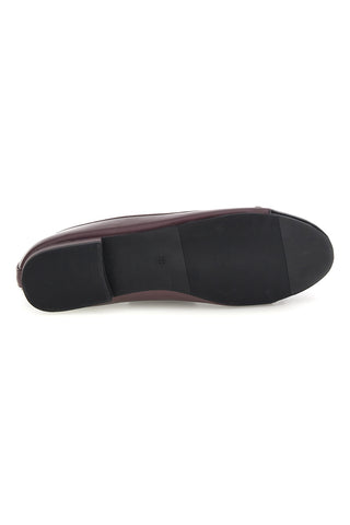 Ballerina Bordeaux con Fiocco e Punta Effetto Vernice The first IDE1070