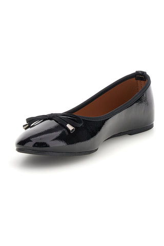 Ballerina Nera Effetto Vernice con Fiocco Talemi IDE3382