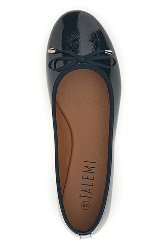 Ballerina Nera Effetto Vernice con Fiocco Talemi IDE3382