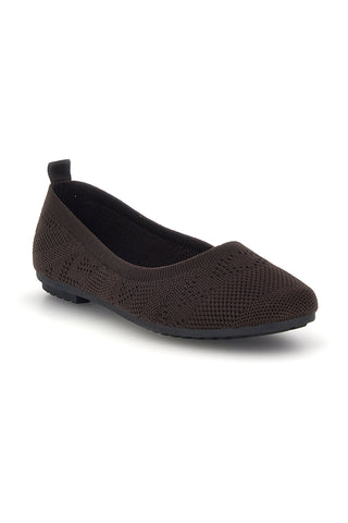 Ballerine marroni in tessuto knit The first PRESZ40