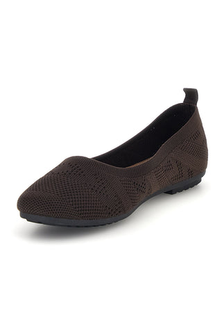 Ballerine marroni in tessuto knit The first PRESZ40