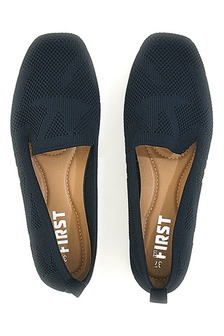 Mocassini blu navy in tessuto knit The first PRESZ32