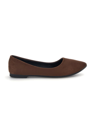 Ballerine marroni a punta effetto suede The first PREPT2
