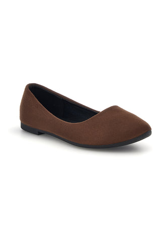 Ballerine marroni a punta effetto suede The first PREPT2