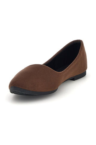Ballerine marroni a punta effetto suede The first PREPT2