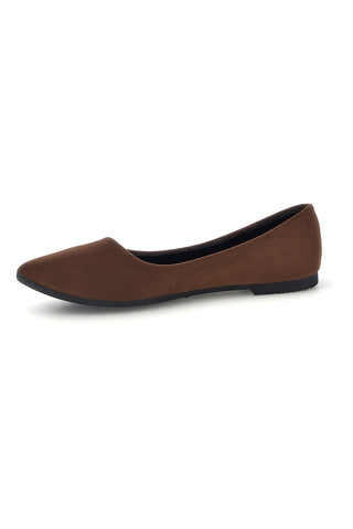 Ballerine marroni a punta effetto suede The first PREPT2
