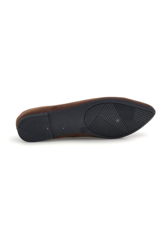 Ballerine marroni a punta effetto suede The first PREPT2