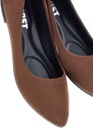 Ballerine marroni a punta effetto suede The first PREPT2
