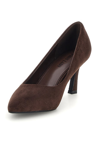 Décolleté marroni in effetto suede con tacco a spillo First lady AS3881004