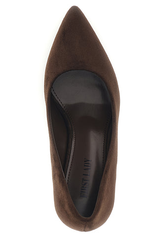 Décolleté marroni in effetto suede con tacco a spillo First lady AS3881004