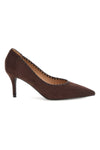 Braune Pumps in Wildlederoptik mit geflochtenem Detail – Mon dieu 8883H50