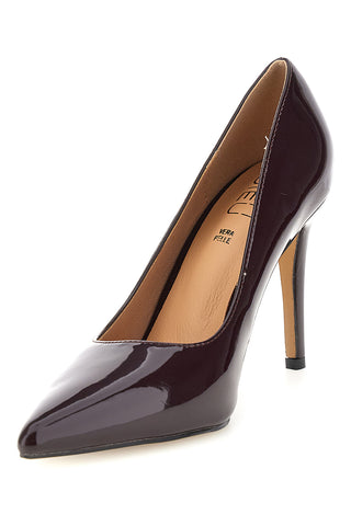 Decollete Bordeaux in Effetto Vernice con Tacco Alto Mon dieu 1926H36