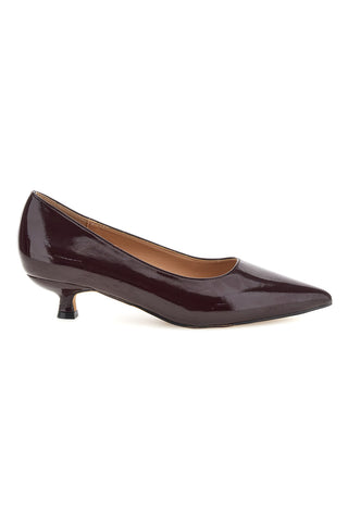 Decollete Bordeaux in Effetto Vernice con Tacco Kitten Mon dieu 9904H18