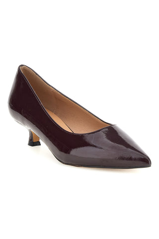 Decollete Bordeaux in Effetto Vernice con Tacco Kitten Mon dieu 9904H18
