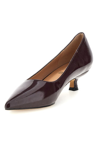 Decollete Bordeaux in Effetto Vernice con Tacco Kitten Mon dieu 9904H18