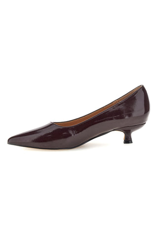 Decollete Bordeaux in Effetto Vernice con Tacco Kitten Mon dieu 9904H18