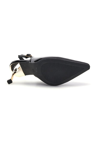 Décolleté slingback nere in vernice First lady BGA884202