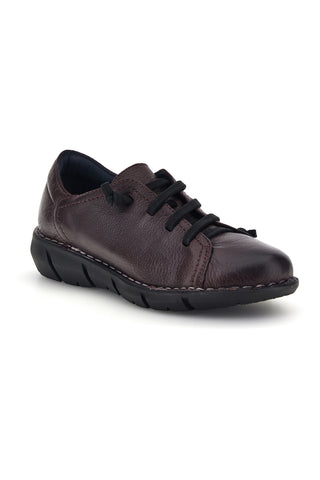 Dunkelbordauxfarbene Lederschuhe mit Schnürsenkeln und flexibler Sohle von Pittarello, Modell Tierra 11613