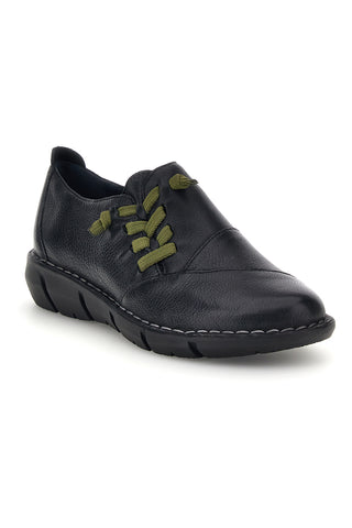 Scarpe stringate nere in vera pelle con lacci verdi Pittarello Tierra 17569