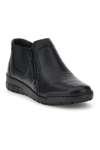Stivaletti neri in pelle con zip laterale Pittarello 11663