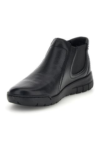 Stivaletti neri in pelle con zip laterale Pittarello 11663