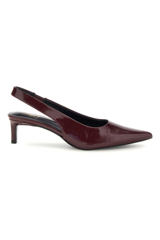Décolleté Slingback Bordeaux in Effetto Vernice con Punta e Tacco Kitten Mon Dieu 2618401