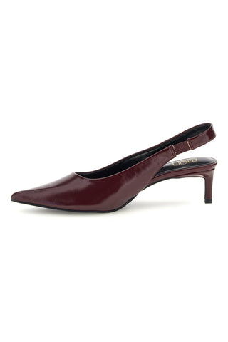 Décolleté Slingback Bordeaux in Effetto Vernice con Punta e Tacco Kitten Mon Dieu 2618401
