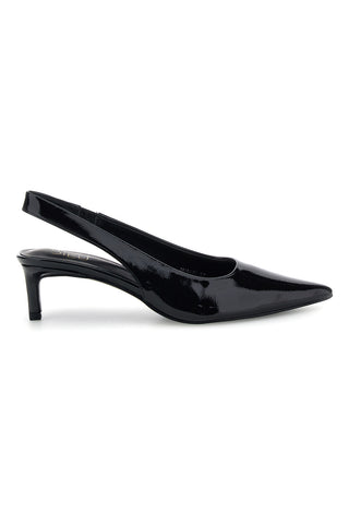 Décolleté Slingback Nera in Effetto Vernice con Punta e Tacco Kitten Mon Dieu 2618401