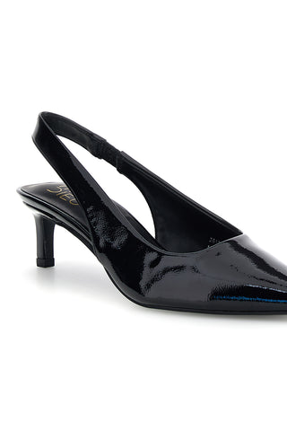 Décolleté Slingback Nera in Effetto Vernice con Punta e Tacco Kitten Mon Dieu 2618401