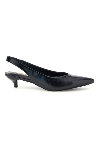 Décolleté Slingback Nera in Effetto Vernice con Punta e Tacco Kitten Mon Dieu 25212530