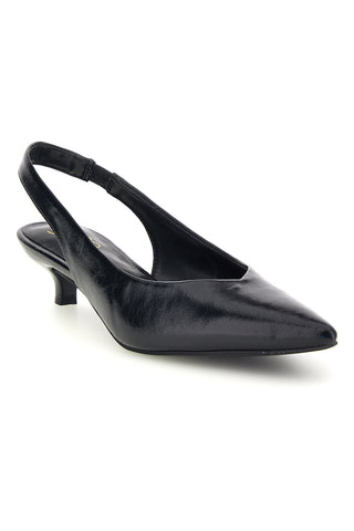 Décolleté Slingback Nera in Effetto Vernice con Punta e Tacco Kitten Mon Dieu 25212530