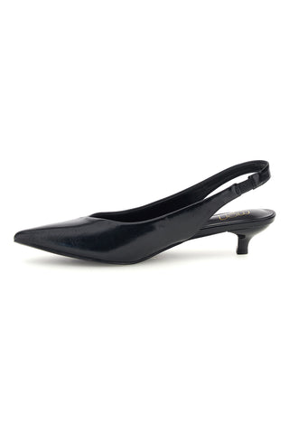 Décolleté Slingback Nera in Effetto Vernice con Punta e Tacco Kitten Mon Dieu 25212530