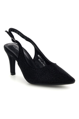 Slingback nere con strass e cinturino regolabile Le havre paris MGA7F37ES101S6