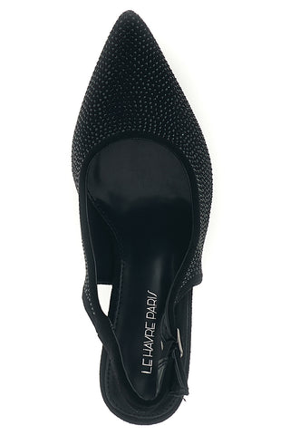 Slingback nere con strass e cinturino regolabile Le havre paris MGA7F37ES101S6