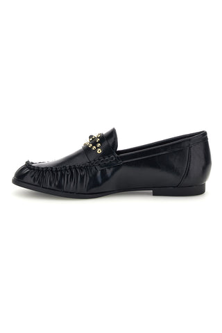 Mocassini Neri con Borchiette Dorate e Bordo Arricciato Le Havre CMD26127