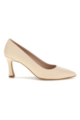 Décolleté beige a punta con tacco medio Pittarello vera 3702