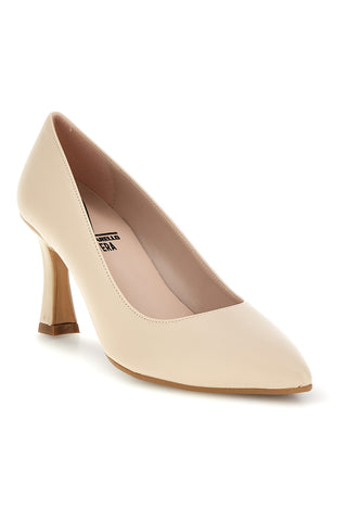 Décolleté beige a punta con tacco medio Pittarello vera 3702