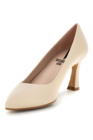 Décolleté beige a punta con tacco medio Pittarello vera 3702