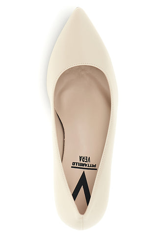 Décolleté beige a punta con tacco medio Pittarello vera 3702